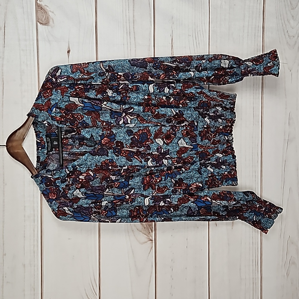 Rachel Zoe Floral Boho Sheer Peasant Blouse - Size Small